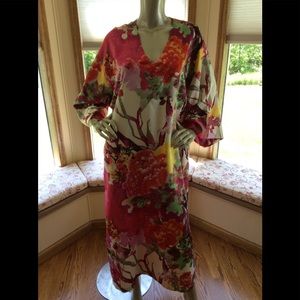 N Natori mumu caftan kaftan floral size L